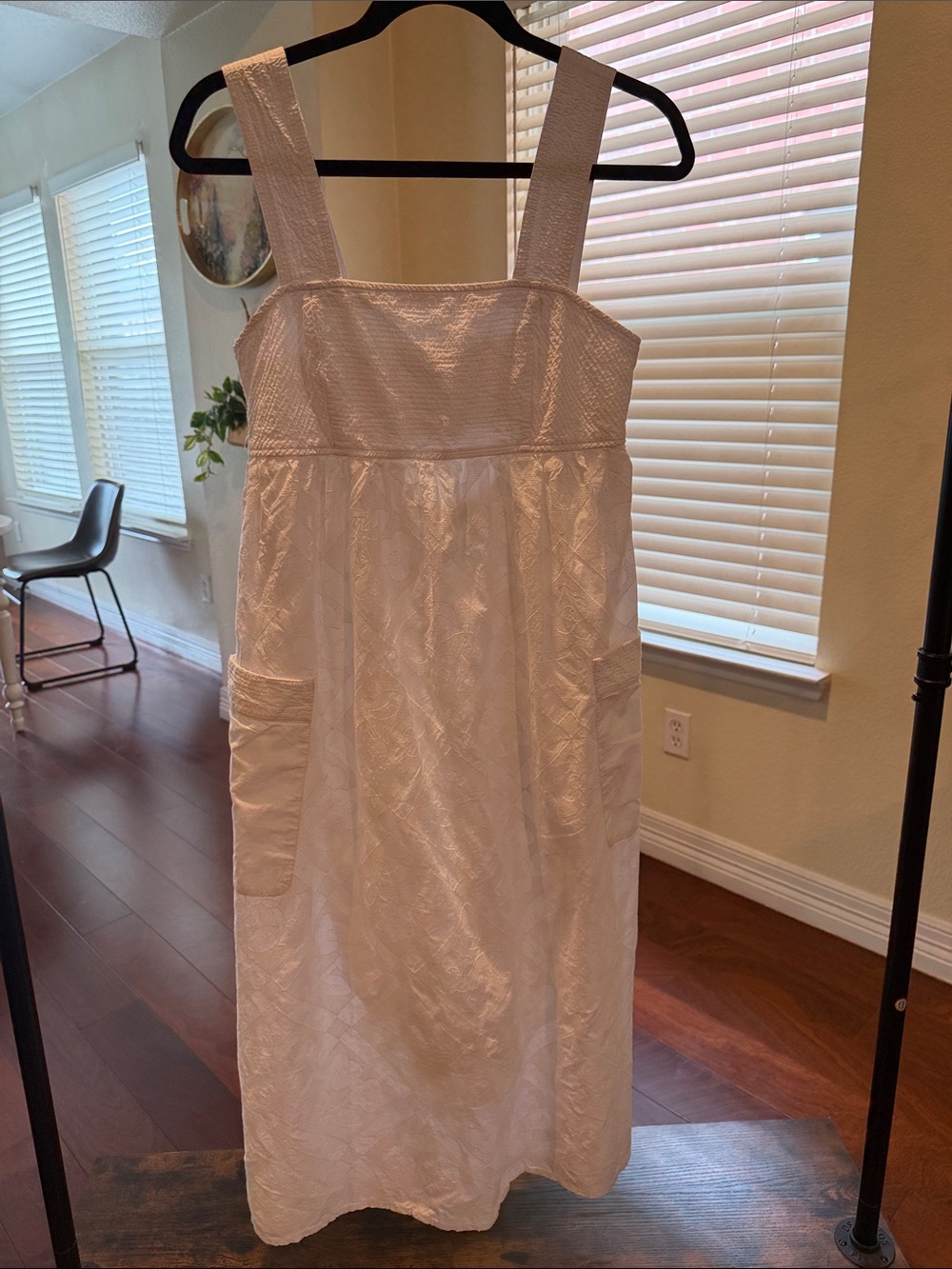 Madewell White Textured Maxi Sundress with Pockets